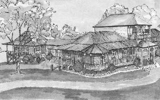 Namanula Hospital, Rabaul drawing  Graham Marriott