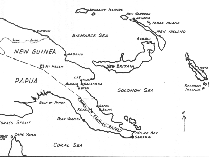 Map of the Territory of New Guinea Rabaul at the northern tip of New Britain